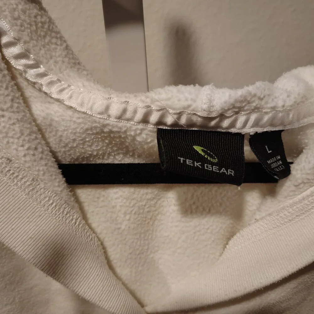 Tek Gear Women's White Fleece Hoodie Size Large Polyester Long Sleeve Pockets - Picture 6 of 11